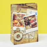 Пакет бумажный 20*30*10см с ручками глянцевый "Мужской" микс