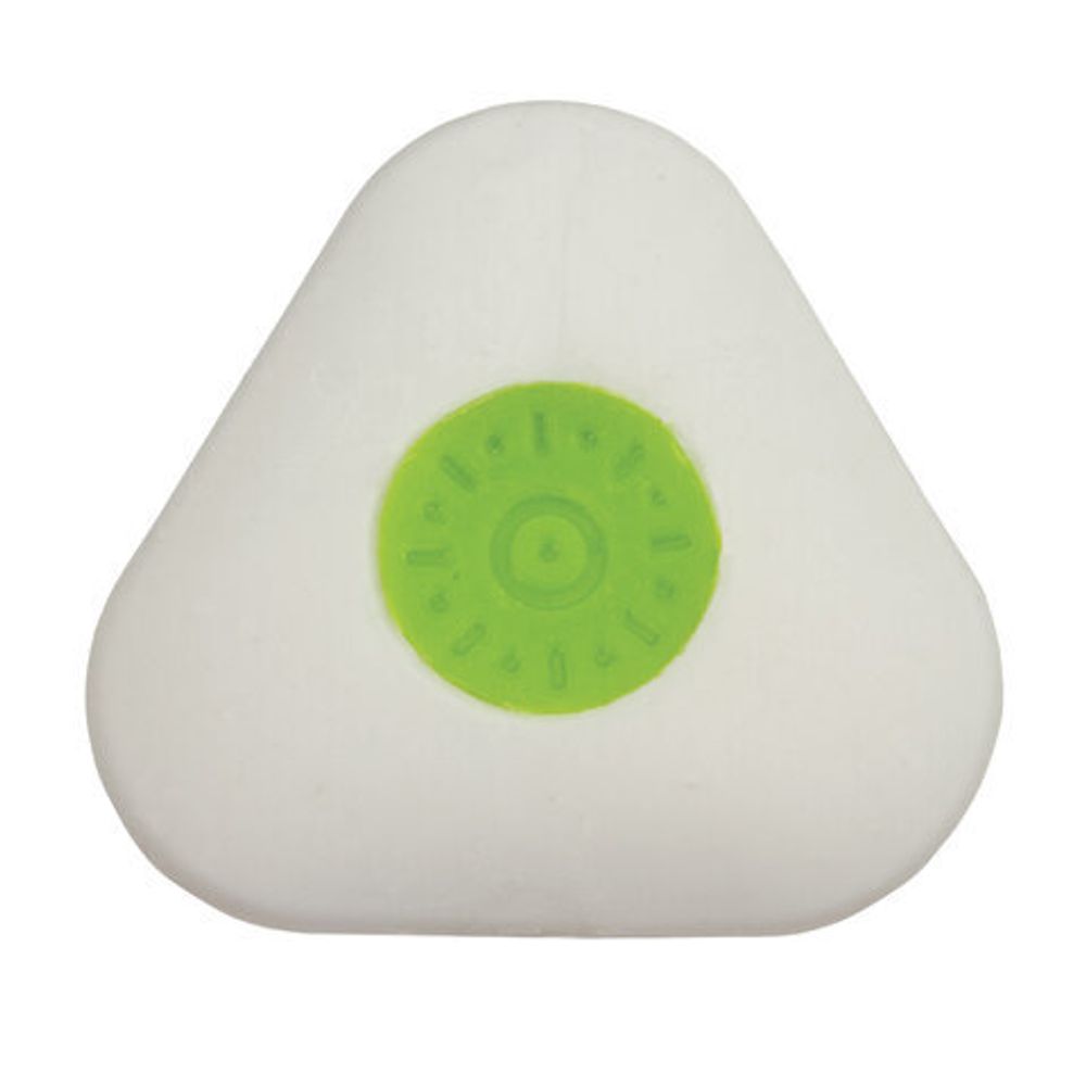 Ластик STAFF "College", 35х35х10 мм, треугольный, салатовый пластиковый держатель, 228068