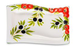 Блюдо с изгибом 25х12см Edelweiss Томаты и оливки