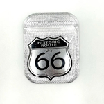 Наклейка Historic Route 66 Серебристая (Шоссе 66, размер 7х7см)