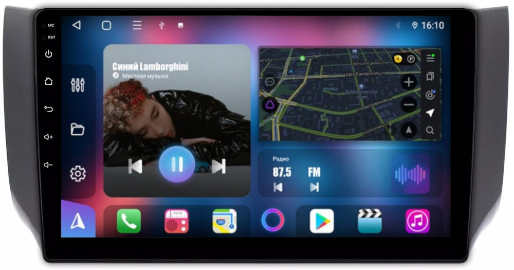 Магнитола для Nissan Sentra/Sylphy B17 2012-2023, Tiida 2015 - FarCar 7014GLM монитор 10" QLED на Android 13, 8 ядер (TS18), CarPlay, 4G SIM-слот