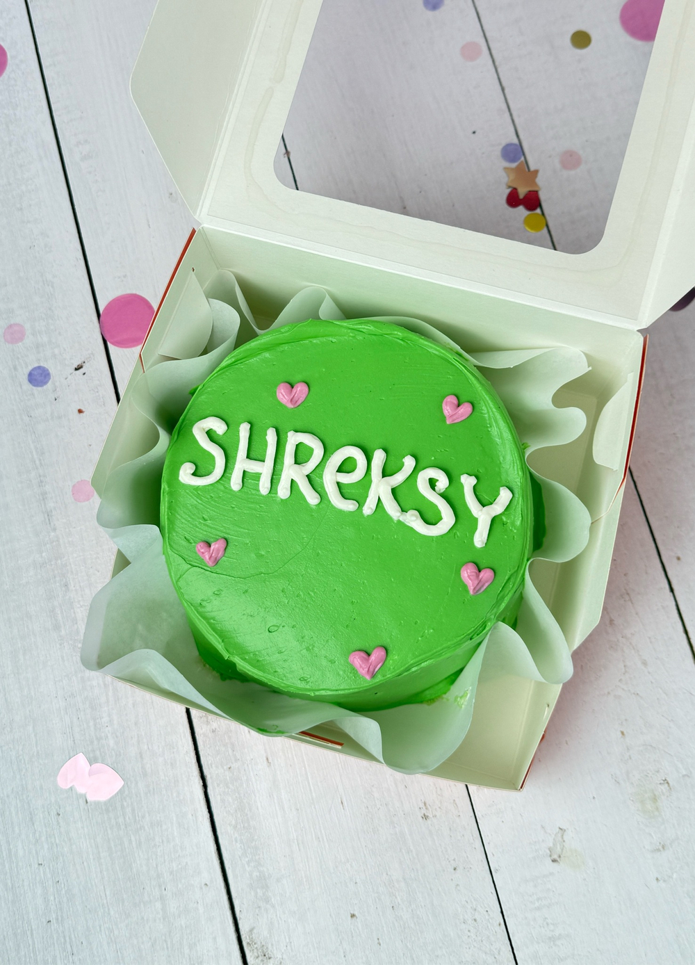 Бенто торт парню, девушке зеленый Shreksy по мотивам Шрека