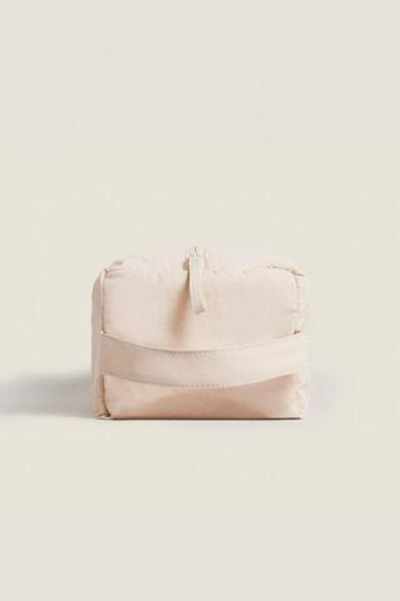 ZARA HOME БОЛЬШАЯ КОСМЕТИЧКА ИЗ ТЕХНИЧЕСКОЙ ТКАНИ, СВЕТЛО-РОЗОВЫЙ