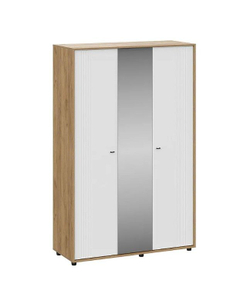 Милан Шкаф трехстворчатый Дуб Золотой/Белый/Белый Матовый