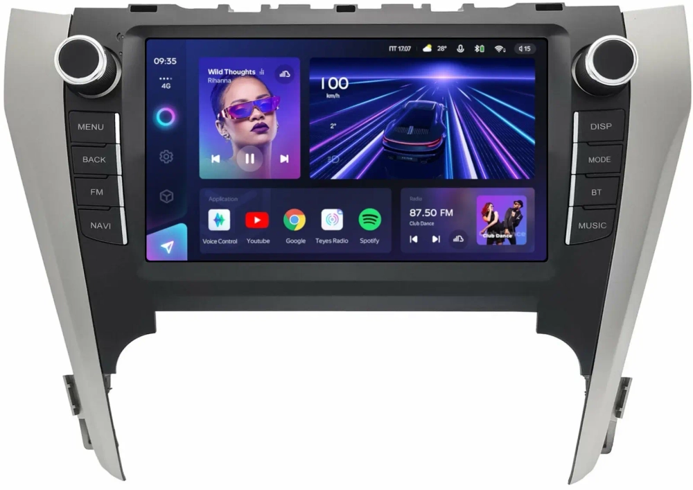 Магнитола Toyota Camry 50 2011-2014 (рамка с крутилками и кнопками) - Teyes CC3 на Android 10, QLED, ТОП процессор, 4Гб+32Гб, CarPlay, 4G SIM-слот