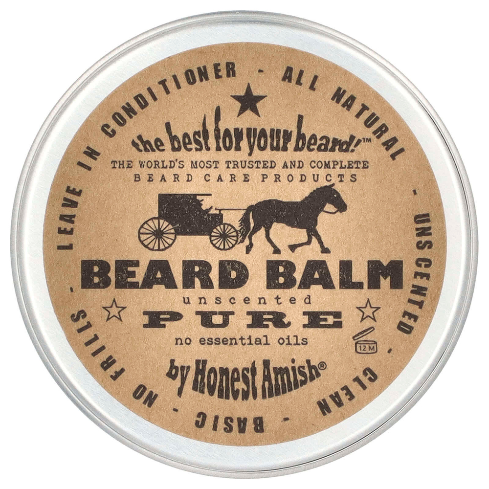 Honest Amish, Чистый бальзам для бороды, без запаха, 60 мл (2 унции)