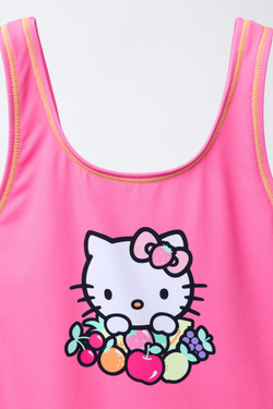 ZARA КУПАЛЬНИК С ФРУКТАМИ HELLO KITTY © SANRIO, ЦВЕТ ФУКСИИ