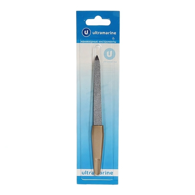 Пилка для ногтей металлическая на блистере «Ultramarine», цвет ручки золото, цвет пилки серебро,15,5см.