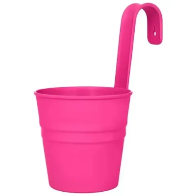 Кашпо-ведро настенное декоративное розовый 135х250мм