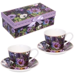 Кофейный набор 4 предмета «Цветочный сад» (2 кружи 120мл+2 блюдца)