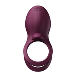 Фиолетовое эрекционное виброкольцо для пар с пультом ДУ + управление через приложение Zalo Bayek Vibrating Couples Ring Velvet Purple