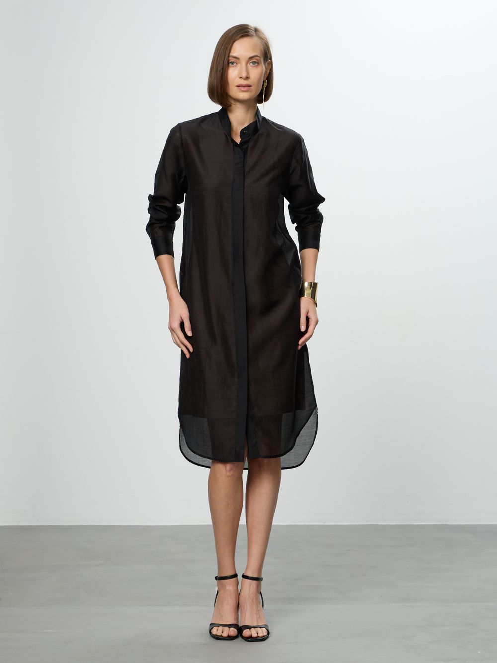 Платье Леон черный шифон