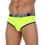 Яркие неоновые трусы-брифы из модального полотна (Размер: M) (Цвет: салатовый)