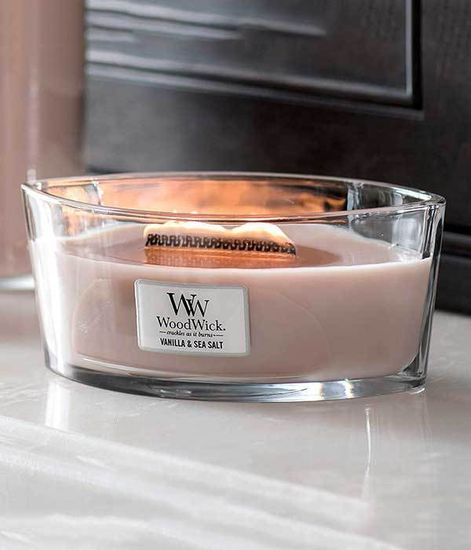 Ваниль и морская соль, ароматическая свеча эллипс, WoodWick