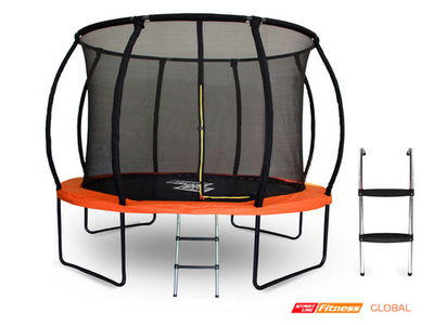 Батут StartLine Fitness 10 футов (Global) с внутренней сеткой, и пластик.лестницей