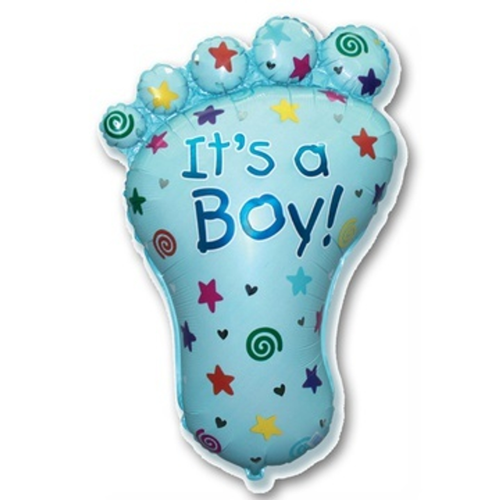 Фигура Ступня мальчика голубая 96х67см шар фольга