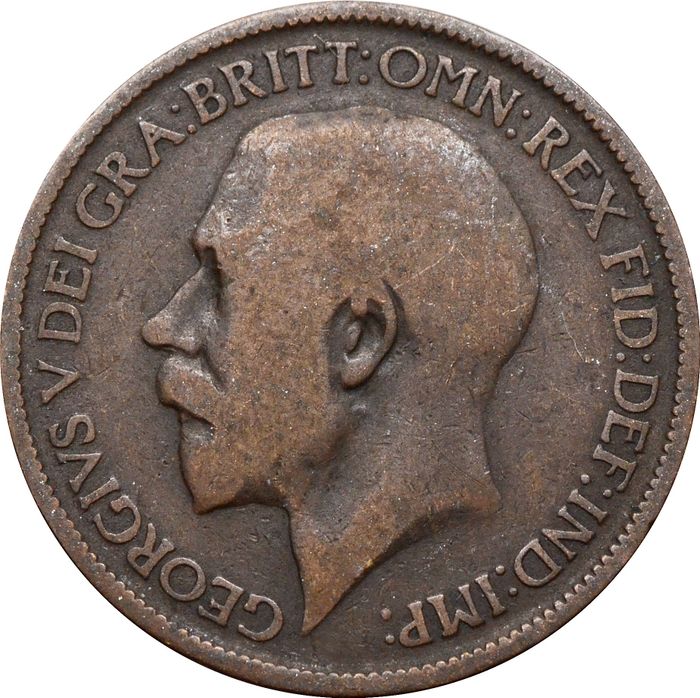 1/2 пенни 1911-1925 Великобритания VG-F