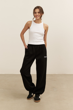 Брюки-трансформеры, с начесом, черные