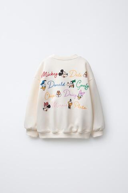 ZARA ТОЛСТОВКА С ВЫШИВКОЙ MINNIE MOUSE AND FRIENDS © DISNEY, БЕЛЫЙ