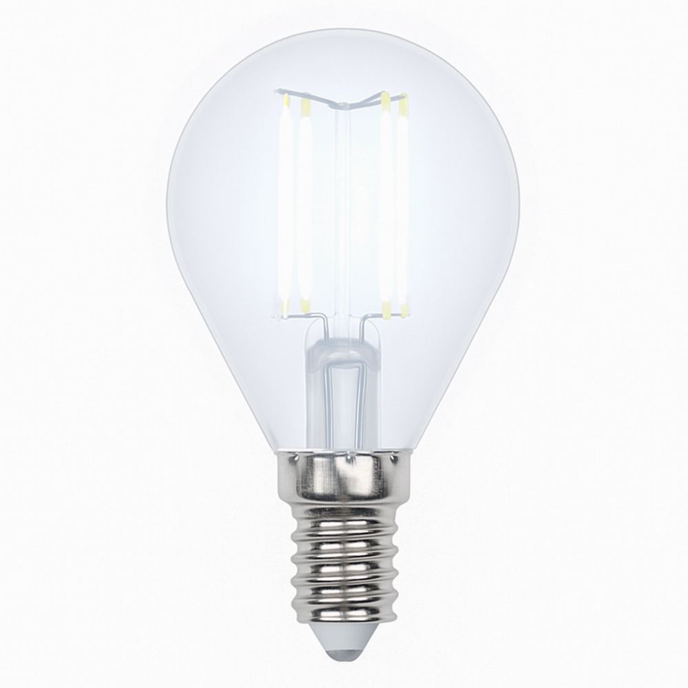 LED-G45-6W-NW-E14-CL GLA01TR Лампа светодиодная. Форма шар. прозрачная. Серия Air. Белый свет 4000K. Картон. ТМ Uniel