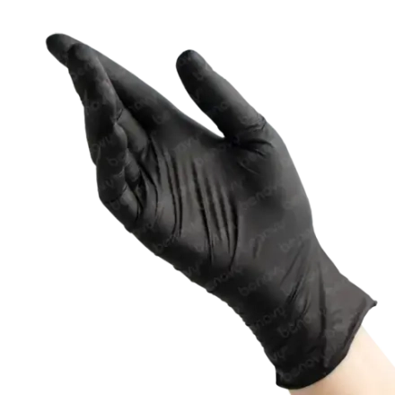 M211K4 Перчатки BENOVY медицинские диагностические (смотровые) одноразовые нестерильные нитриловые, чёрные, L, 50 пар/уп