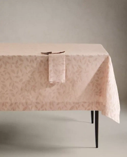 ZARA HOME ЖАККАРДОВАЯ СКАТЕРТЬ С УЗОРОМ, РОЗОВЫЙ
