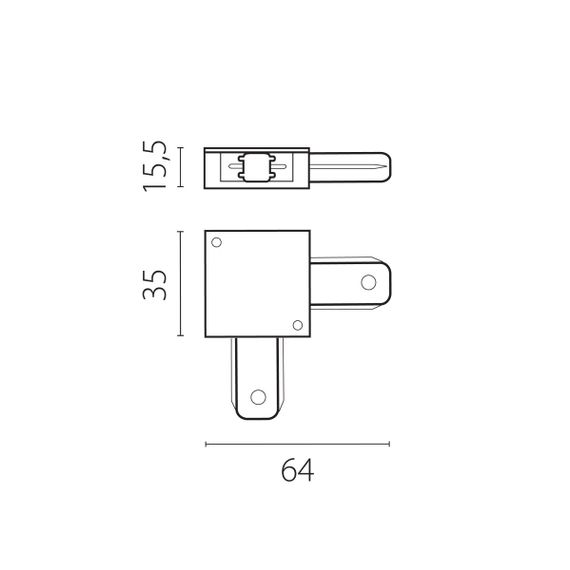 Угловое соединение для трека к 50202X-P, 50203X-P Lightstar Barra 502127-P