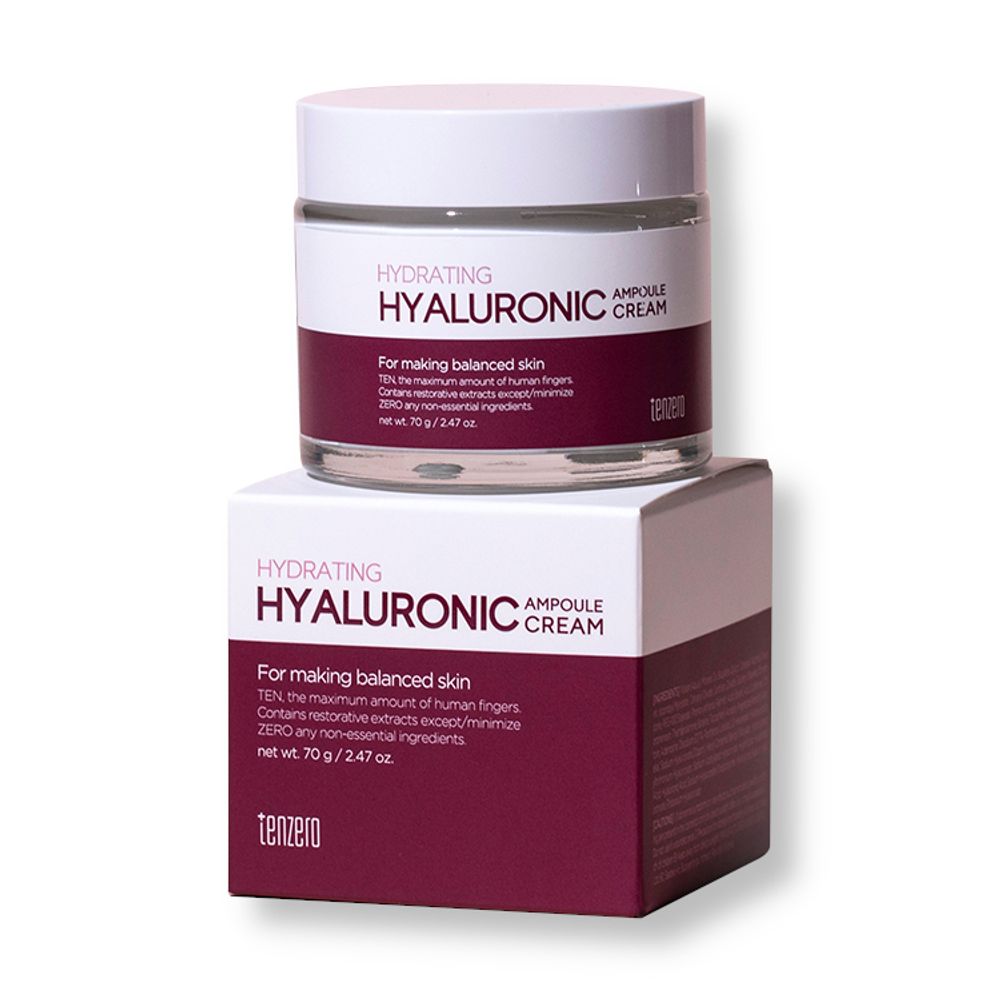 Крем для лица с гиалуроновой кислотой TENZERO Hydrating Hyaluronic Ampoule Cream 2x 70 гр