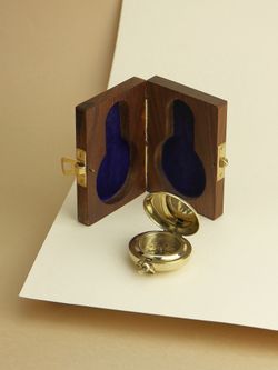 Nautical Карманный компас в деревянном футляре