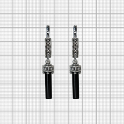 "Аксельбант" серьги в серебряном покрытии из коллекции "Black & White" от Jenavi с английским замком