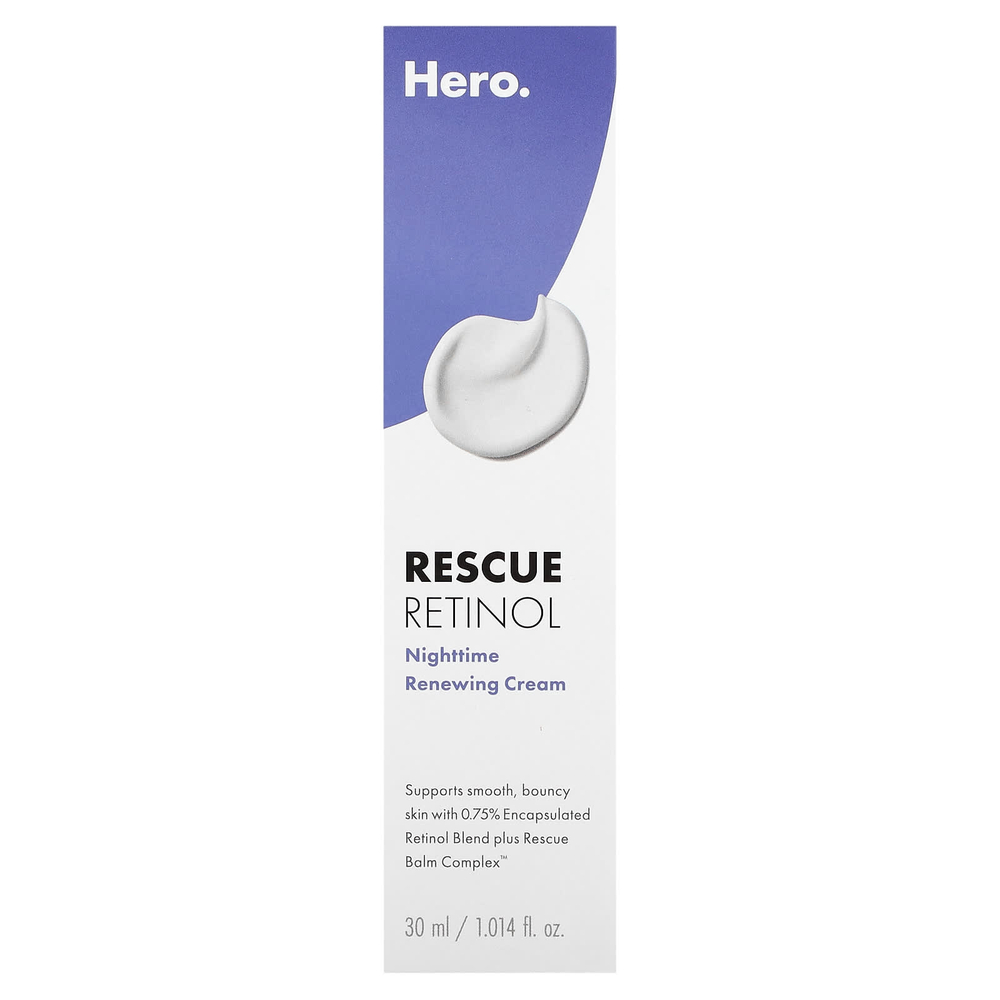 Hero Cosmetics, Rescue Retinol, ночной восстанавливающий крем, 30 мл (1,014 жидк. унц.)