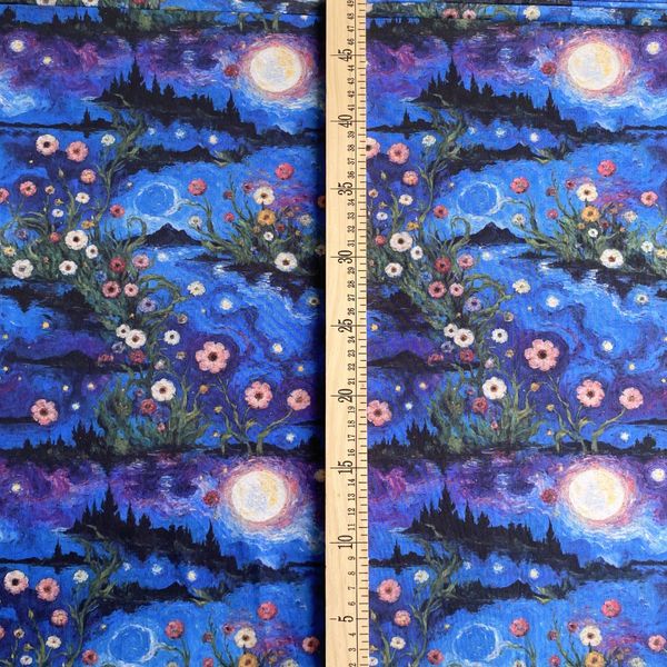 ЦВЕТЫ И ЛУНА, 100% хлопок Handmade Fabrics 5