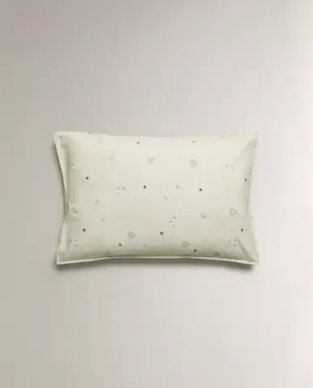 ZARA HOME ДЕТСКАЯ НАВОЛОЧКА С ПРИНТОМ, СВЕТЛО-ЗЕЛЕНЫЙ