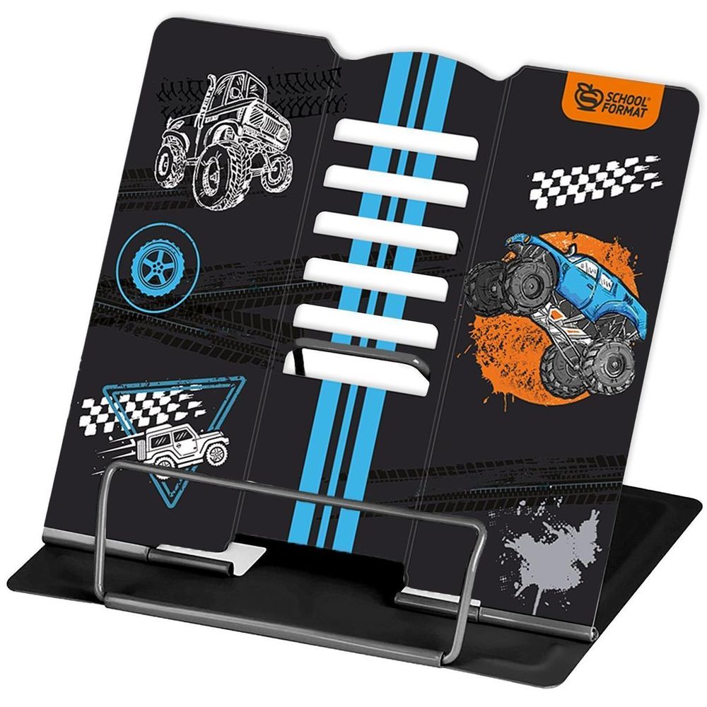 Подставка для книг металл черная "Внедоржники" (Schoolformat)