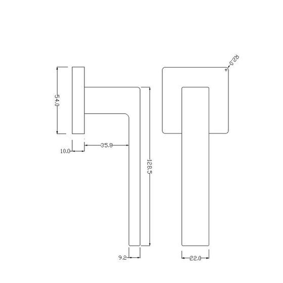 Размеры дверной ручки SKY ZN
