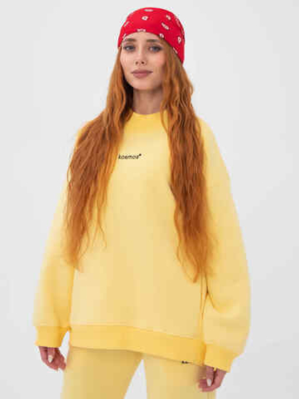 Свитшот женский оверсайз с начесом Желтый