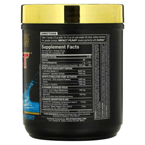 ALLMAX, Impact Pump, Голубая малина, 12,7 унции (360 г)