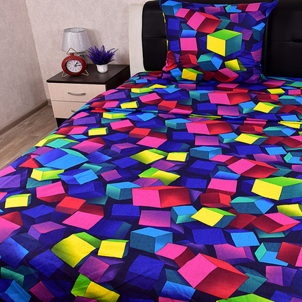 Комплект постельного белья "IS. КУБЫ", бязь Премиум, 100% хлопок. НАВОЛОЧКА 1 ШТ!