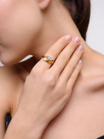 Кольцо "Bending crystal" Gold