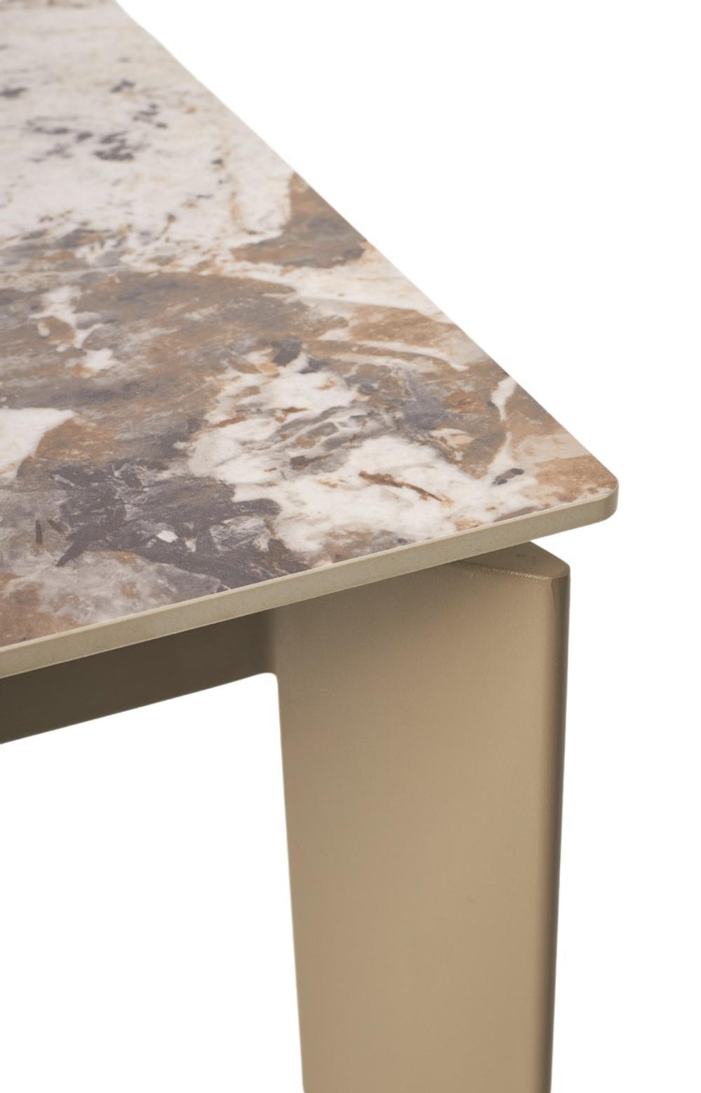 Стол М-City DISAUR Корнер (Corner) 120 Пандора (Gloss Luxury Pandora Solid Ceramic), Таупе