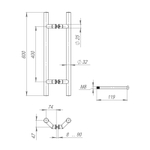 Ручка-скоба PULL.PH32/600.45 INOX 304 (PH-45-32/600-INOX)