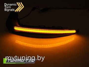 Повторители указателей поворота в зеркала для Audi A1 8X (10-18) LED динамические темные