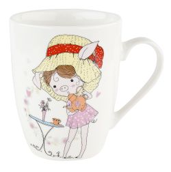 Кружка фарфоровая "Нюша" v=360мл. (6видов) (min12) (транспортная упаковка)