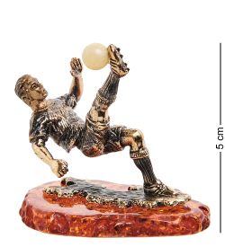 Народные промыслы AM-3204 Фигурка «Футболист» (латунь, янтарь)