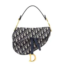 Сумка Dior Oblique жаккард синего цвета