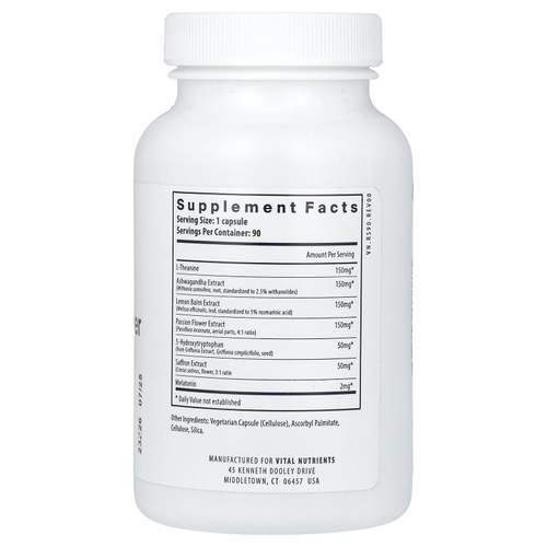 Vital Nutrients, средство для сна и восстановления, 90 веганских капсул