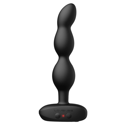 Черный анальный вибростимулятор 17,2см с ротацией и управлением через приложение Lovense Ridge Silicone Vibrating & Rotating Anal Beads Black
