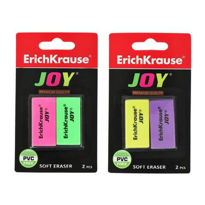 Набор ластиков 2 штуки JOY, 40 х 20 х 10 мм, мягкий, гипоаллергенный