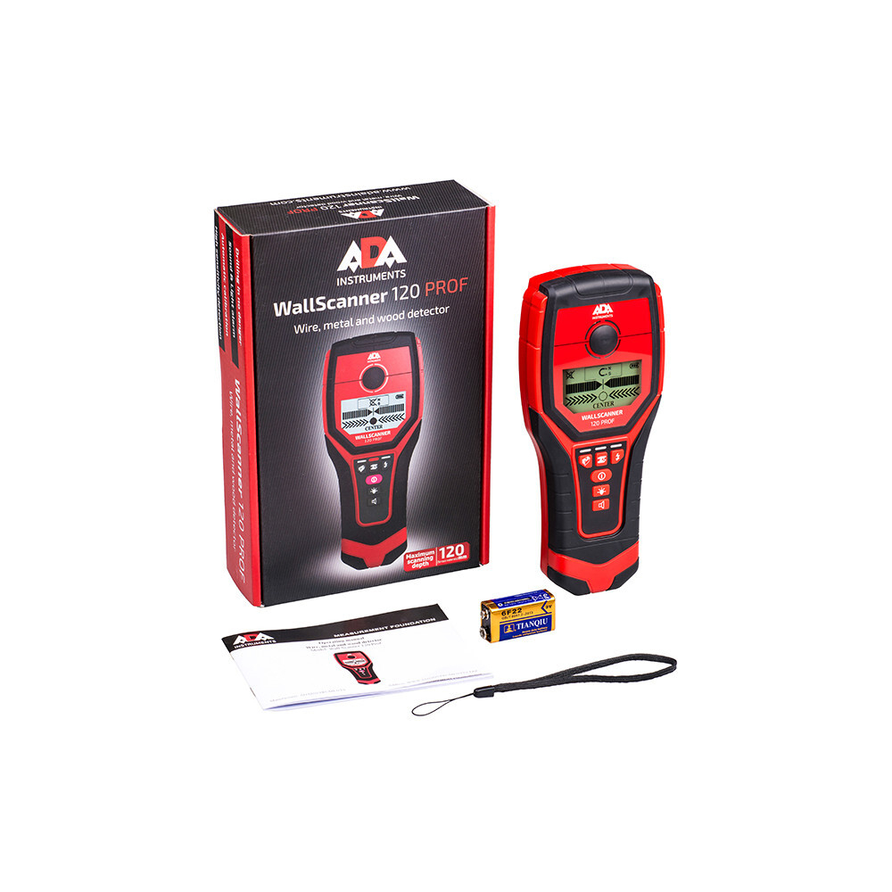 Детектор проводки ADA Wall Scanner 120 PROF (металл/проводка/дерево)