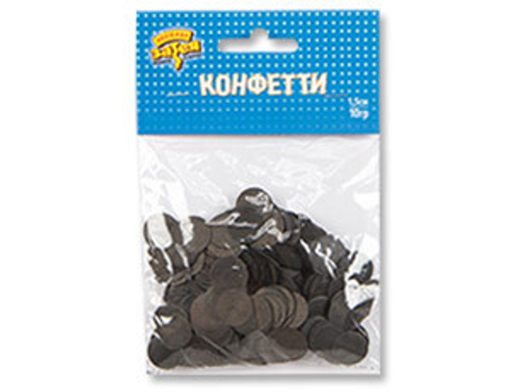 Конфетти бумажное, Тишью Круг, Черный, 1,5см, 10г.